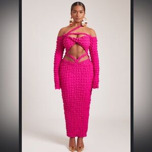 Twisted Bandeau Maxi Dragonfruit